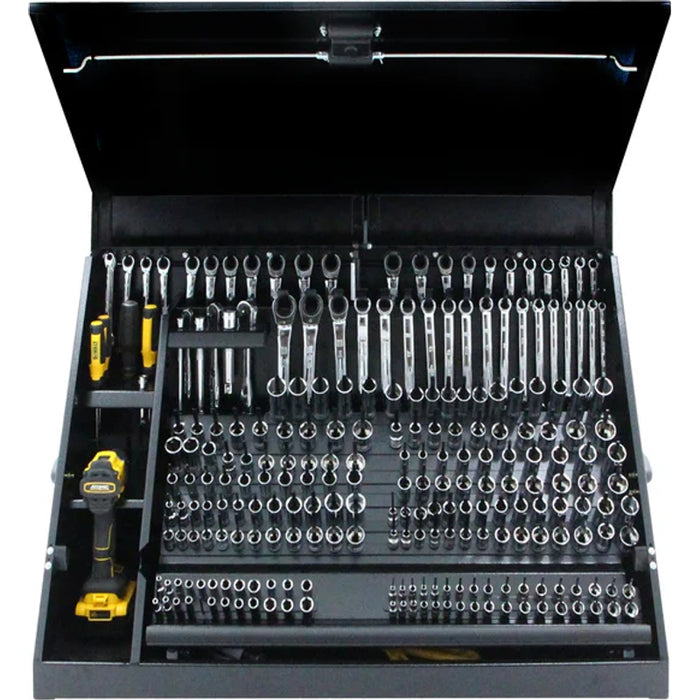 Montezuma 36 x 17 In. Steel Triangle® Toolbox Black Top Mount Toolbox DXTB36BB