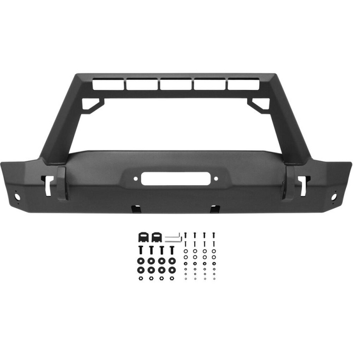 Westin WJ2 Stubby Front Bumper With LED Light Bar Mount Textured Black Steel Model 59-80085