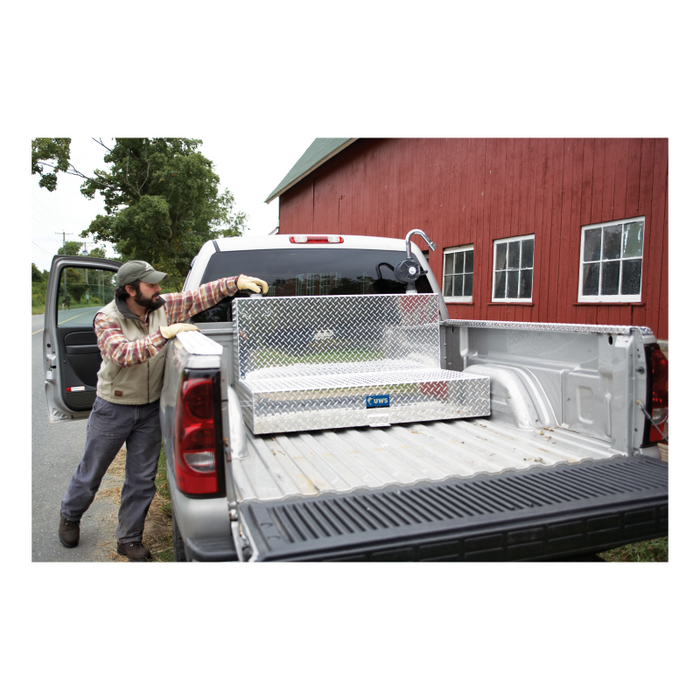 UWS Bright Aluminum 85-Gallon L-Shaped Aluminum Transfer Tank Model TT-85-L-T-P