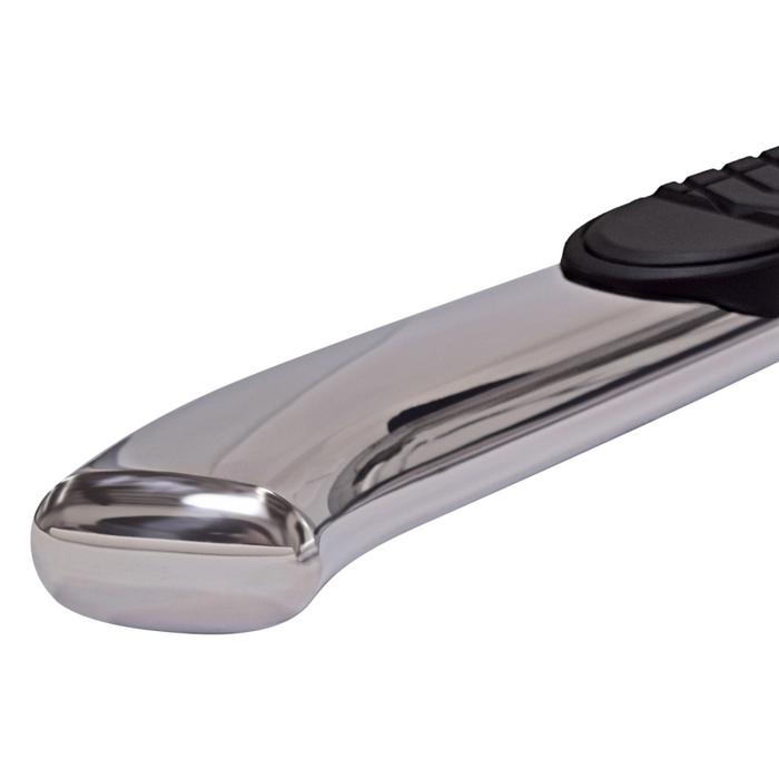 TrailFX 5" Oval Bent Step Nerf Bars W/ Step Pads Bent Polished Stainless Steel Model A7071S