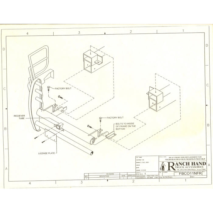 Ranch Hand Legend Series Front Bumper W/ Grille Guard Fits Select 01-02 Chevrolet Silverado 2500 HD/3500 Model FBC011BLR