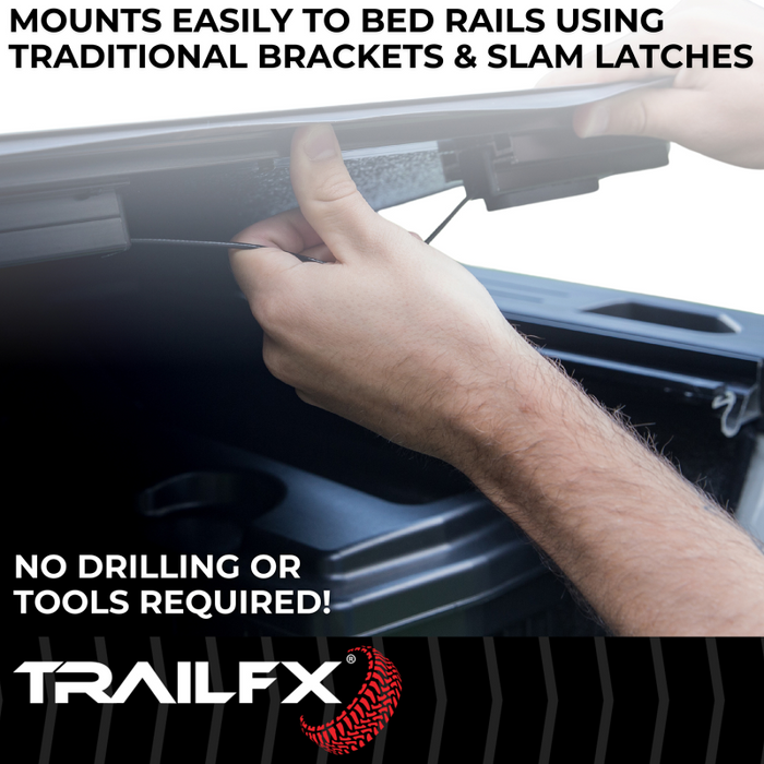 TrailFX Hard Bi-Fold Tonneau Cover Low Profile Black Plastic Model TFX1534