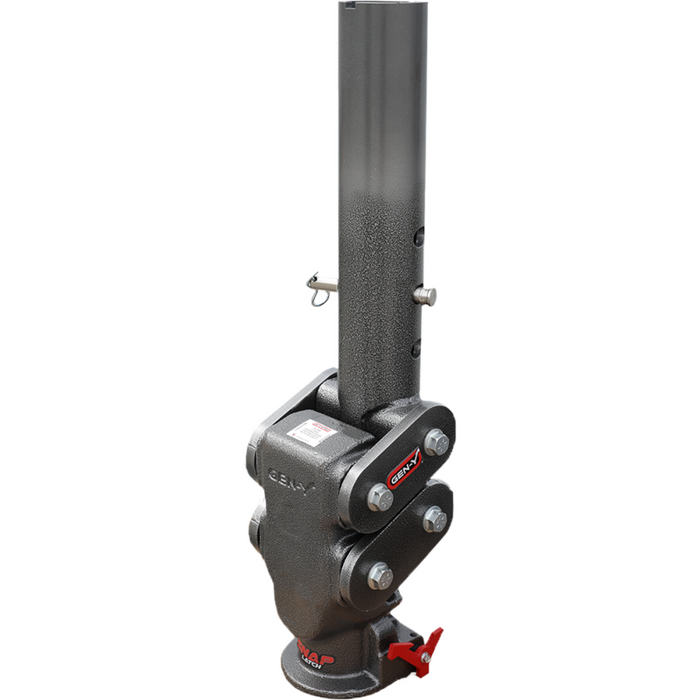 GEN-Y SPARTAN TORSION-FLEX Snap Latch 2.5" Offset 4" Round Tube Gooseneck 2 5/16" Coupler Standard Height 4.5K TW 25K Towing Model GH-7042