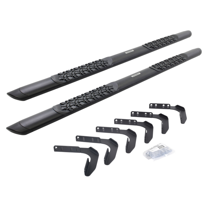 Go Rhino V-Series V3 Aluminum Step Nerf Bars and Mounting Brackets Kit Textured Black Model V3418087T