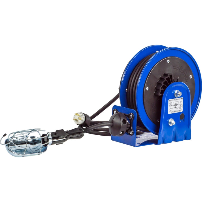 Coxreels PC10 Series Compact Spring Driven Cord Reel Incandescent Caged Light 16 GA x 30 ft. - Cord Included Model PC10-3016-E