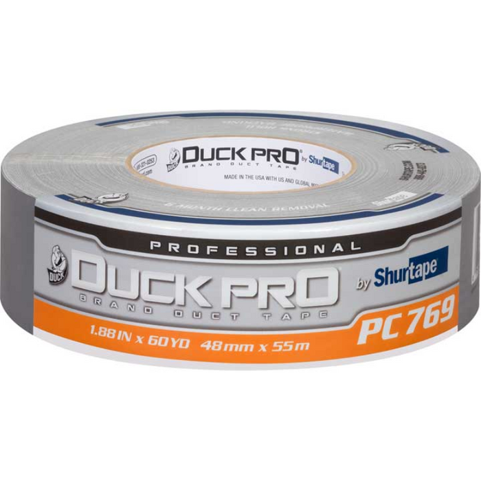 Shurtape Technologies LLC Duck Pro By Shurtape PC 769 Prof Grade Clean Removal Duct Tape Silver 1-7/8 in X 60 yds QTY of 24 Model 105458