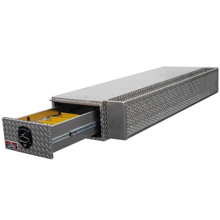 Brute 20"W X 12" H X 78" L Flatbedsafe Box With Drawers And Mesh Basket Model HFB7005