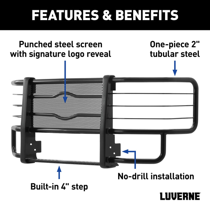 Luverne Prowler Max Black Steel Grille Guard Select Chevy Silverado GMC Sierra 1500 Model 320713-320710