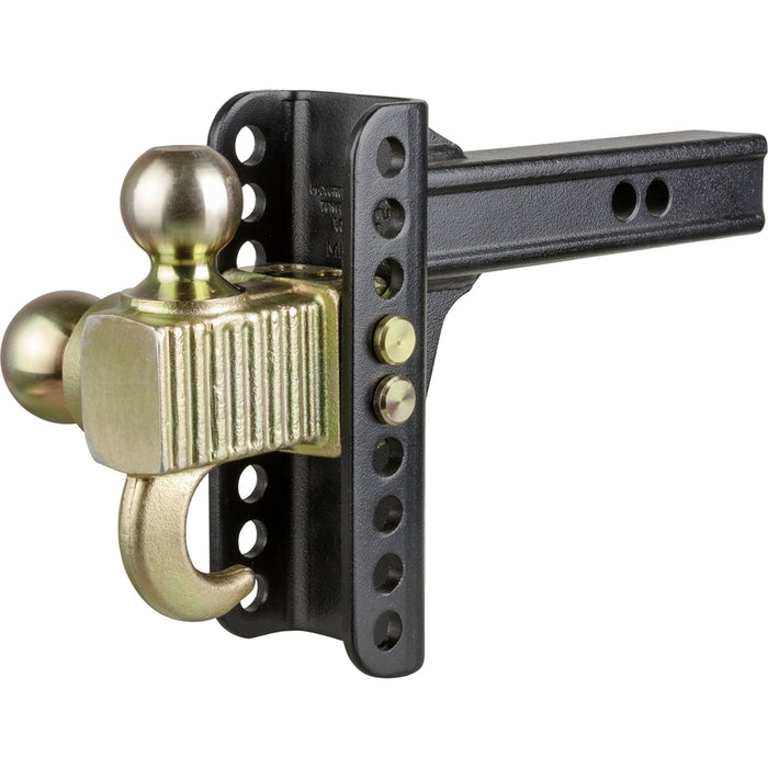 CURT Adjustable Trailer Hitch Ball Mount, Tow Hook Step, 2-Inch Receiver, 6-Inch Drop, 2 and 2-5/16-Inch Balls, 14,000 lbs Model 45904