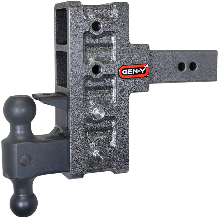 Gen-Y MEGA-DUTY 2.5" Shank 6" Offset Drop 3K TW 21K Hitch with Dual-Ball & Pintle Lock Model GH-924