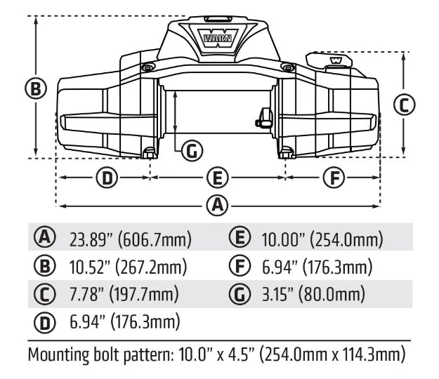 Warn Zeon XD 12-S Pull Capacity 12,000 lb, With 80' Of 3/8' Spydura Pro Synthetic Rope Model 110012