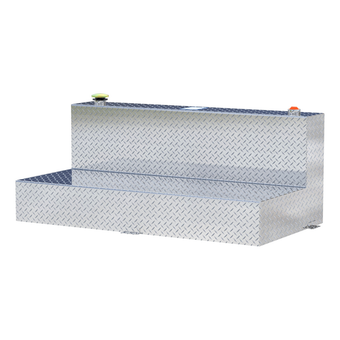 UWS Bright Aluminum 100-Gallon L-Shaped Aluminum Transfer Tank Model TT-100-L-T-P
