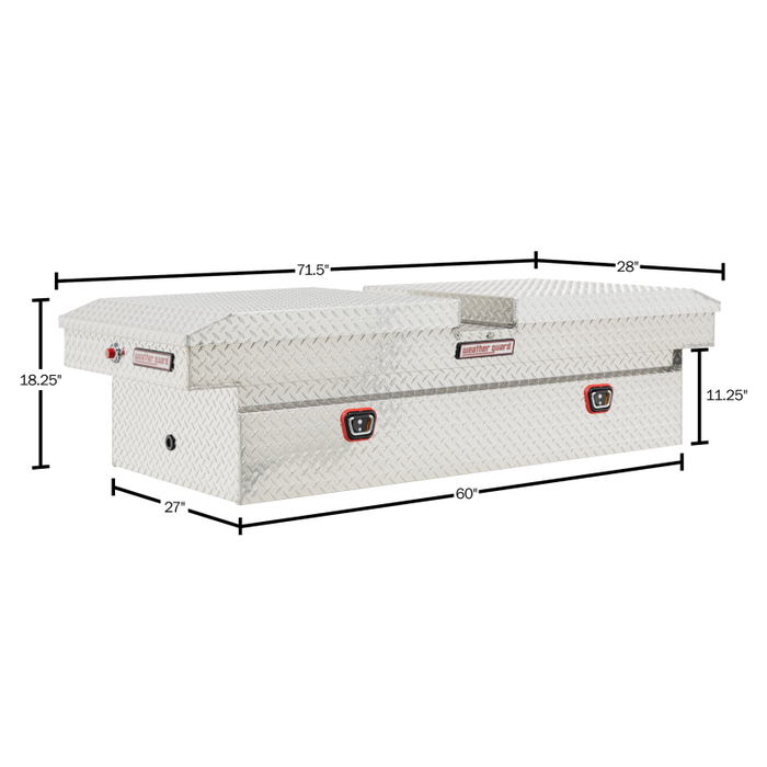 Weather Guard Gull Wing Crossover Box Extra Wide Bright Aluminum 72X30X19.2 Model 114-0-04