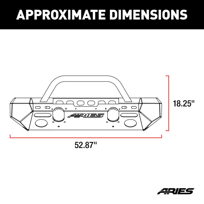 ARIES TrailChaser Jeep Wrangler JK Aluminum Front Bumper (Option 4) Model 2082054