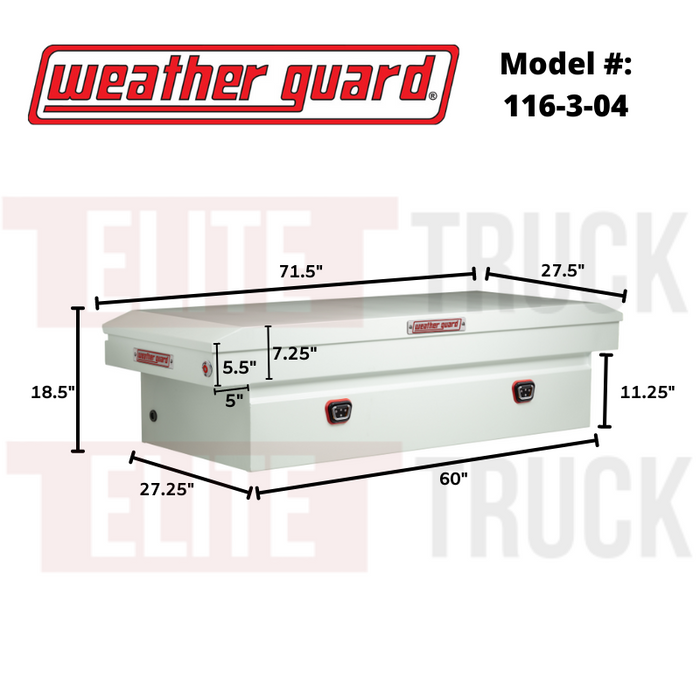 Weather Guard Crossover Tool Box White Steel Full Size Extra Wide Model # 116-3-04