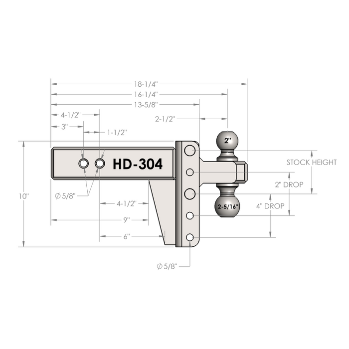 BulletProof Hitches 3.0" Heavy Duty 4" Drop/Rise Hitch Model HD304