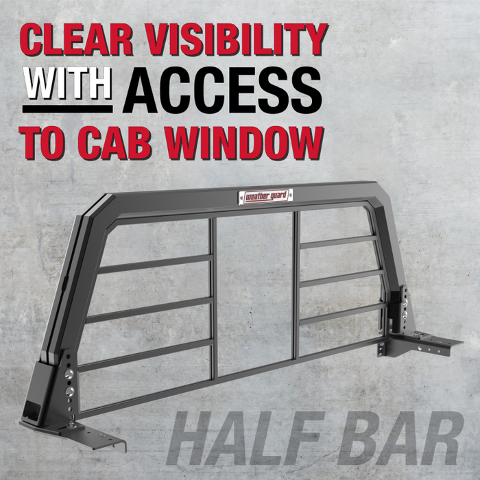 Weather Guard Half Bar Headache Rack Black Aluminum Model 11908-52-01