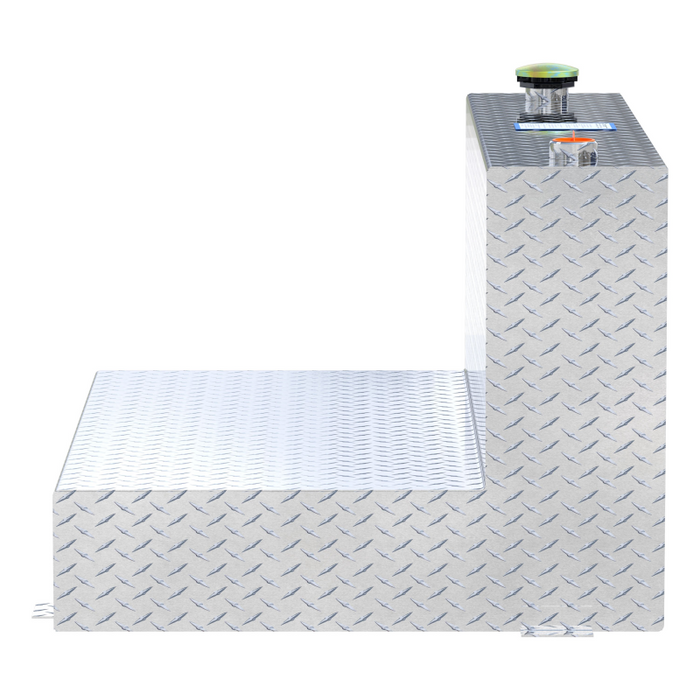 UWS Bright Aluminum 85-Gallon L-Shaped Aluminum Transfer Tank Model TT-85-L-T-P