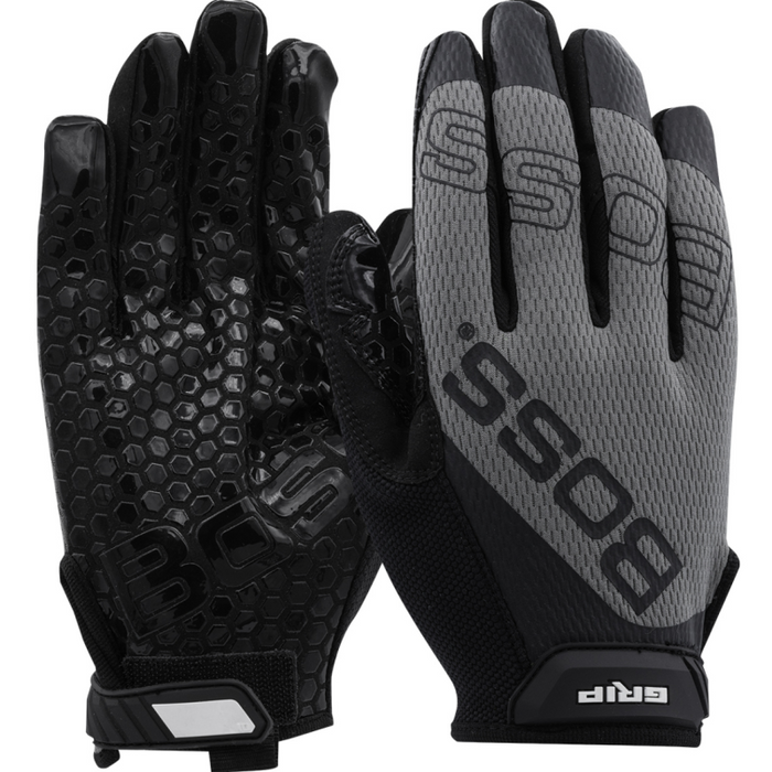 PIP Boss Black/Gray Gloves, Synthetic Leather Palm W/Silicone Grip/Touchscreen Friendly-Size XL Model 120-MG1220T/XL