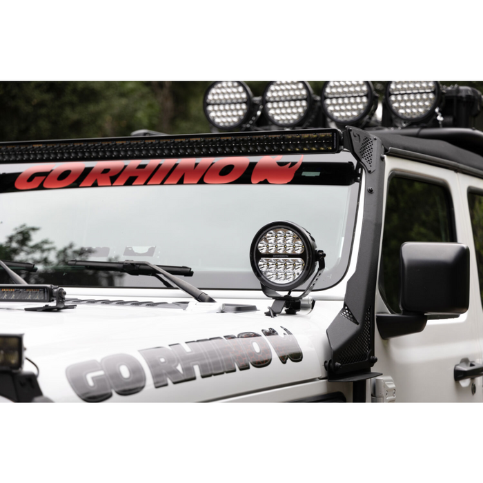 Go Rhino Blackout Series MAXROUND 7" LED Spot Light with Daytime Running Lights Model 750800711SRS