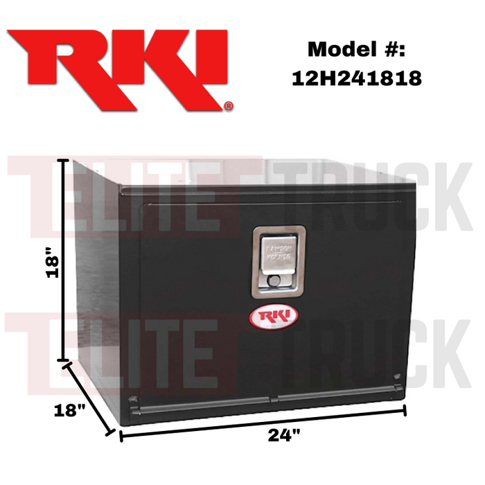 RKI Underbody Truck Box 24x18x18 H-Series 14 Gauge Black Steel Model # 12H241818