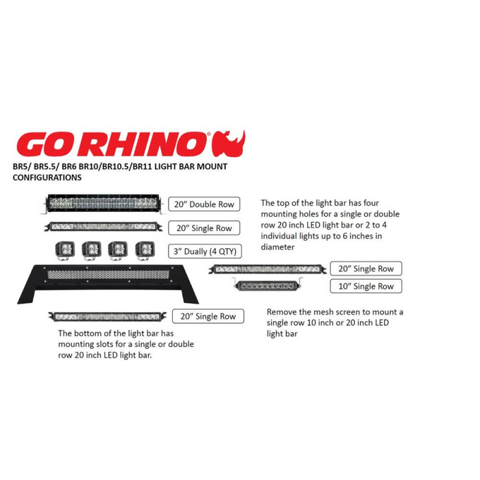 Go Rhino BR Light Bar Mount Model 26173T