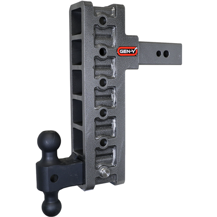GEN-Y MEGA-DUTY 2.5" Offset Shank 3" Rise, 12" Drop 3.5K TW 32K Hitch & GH-0161 Dual-Ball Model GH-1916