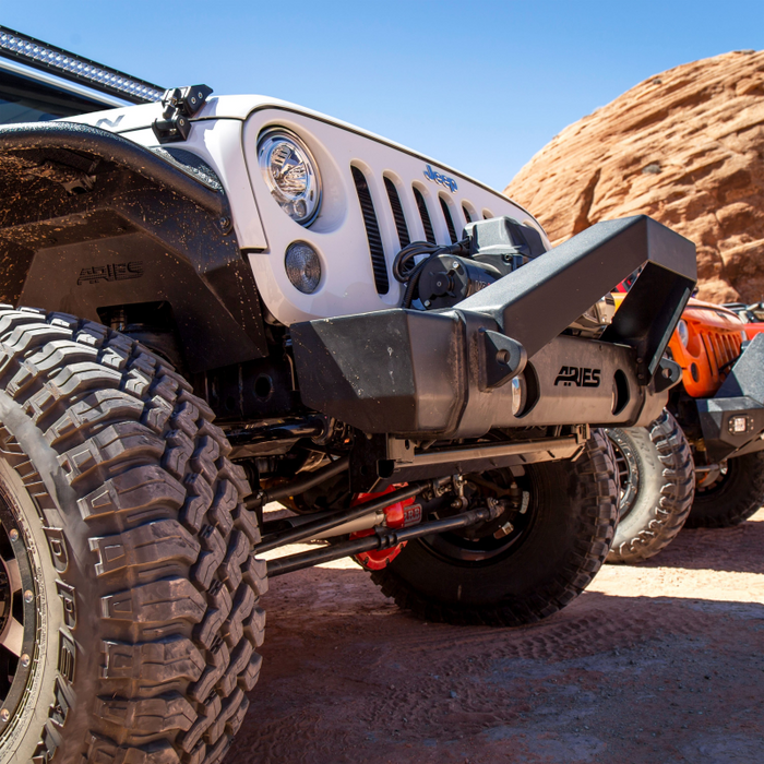 ARIES TrailCrusher Jeep Wrangler JK Steel Front Bumper with Brush Guard, 12.5K Model 2186000