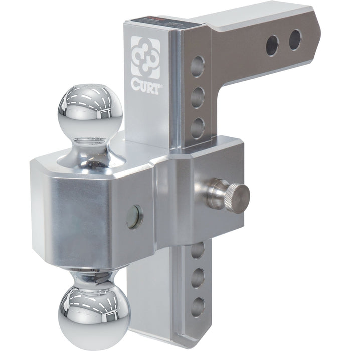 CURT AlumaLite Adjustable Aluminum Trailer Hitch with Dual Ball, 7-1/2" Drop, 12,500 lbs. GTW, 2" & 2-5/16" Balls Model 45365