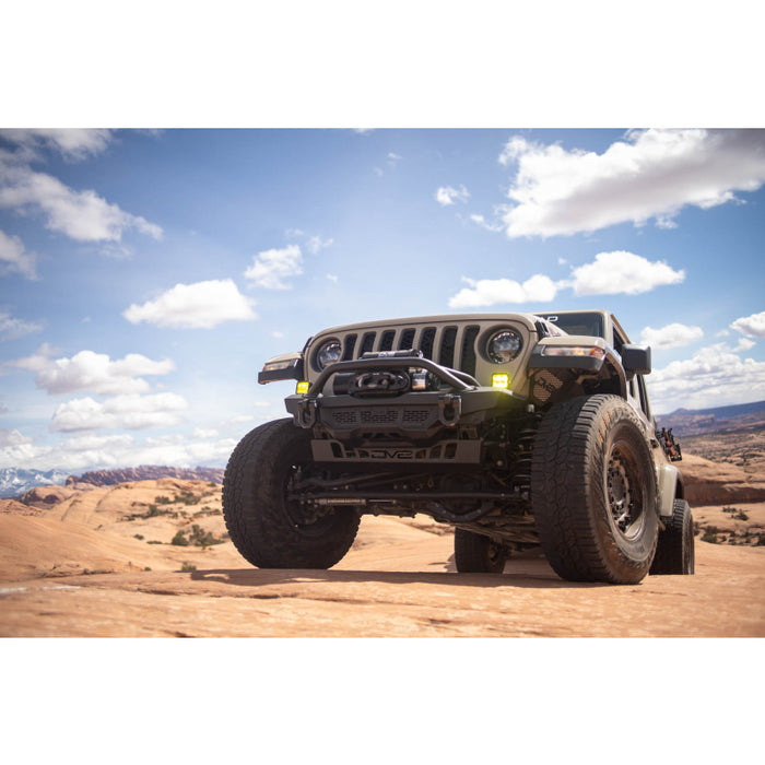 DV8 Offroad 2018=2025 Jeep Wrangler JL JL , Gladiator JT Front Bumper Sway-Bar Disconnect Motor Skid Plate Model SPJL-02