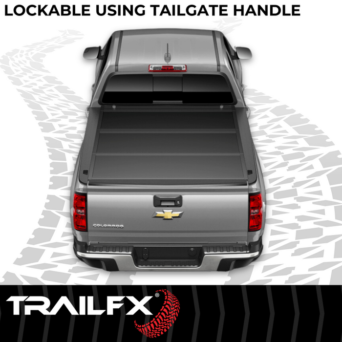 TrailFX Hard Bi-Fold Tonneau Cover Black Aluminum Model TFX3712