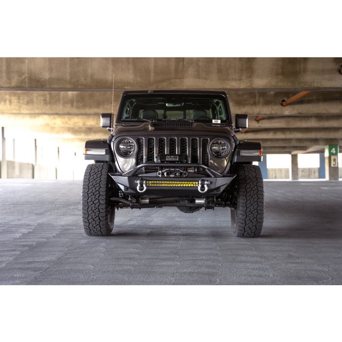 DV8 Offroad 2007-2026 Jeep GladiatorJT Wrangler JK JKU JL JLU Fs-1 Series Stubby Front Bumper Model FBJL-11