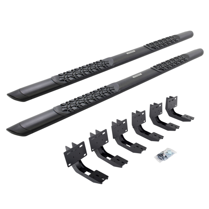 Go Rhino V-Series V3 Aluminum Step Nerf Bars and Mounting Brackets Kit Textured Black Model V3430687T