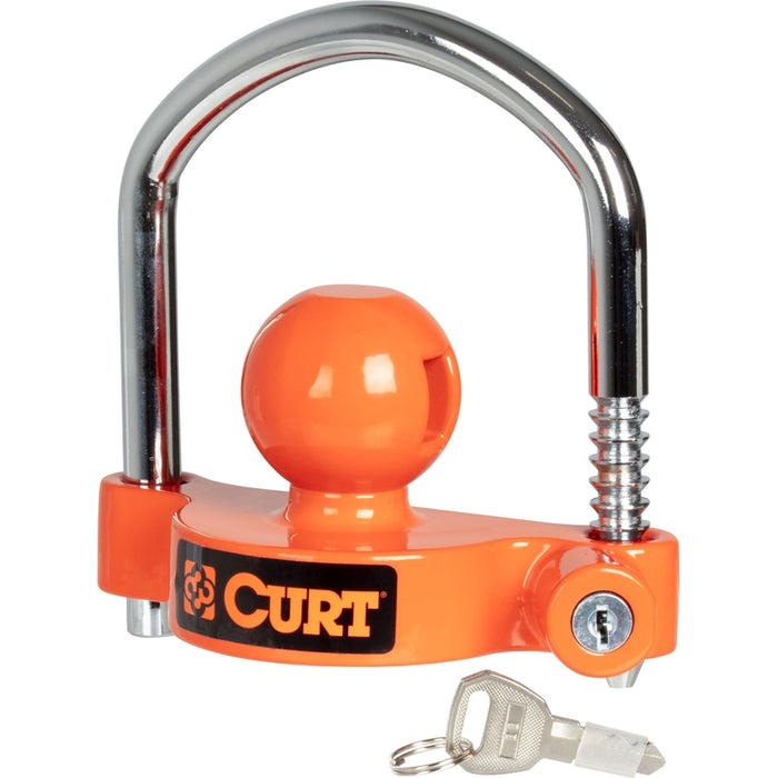 CURT Universal Trailer Coupler Lock, Bright Orange, Fits Couplers with 1-7/8", 2" or 2-5/16" Ball Diameter Model 23090