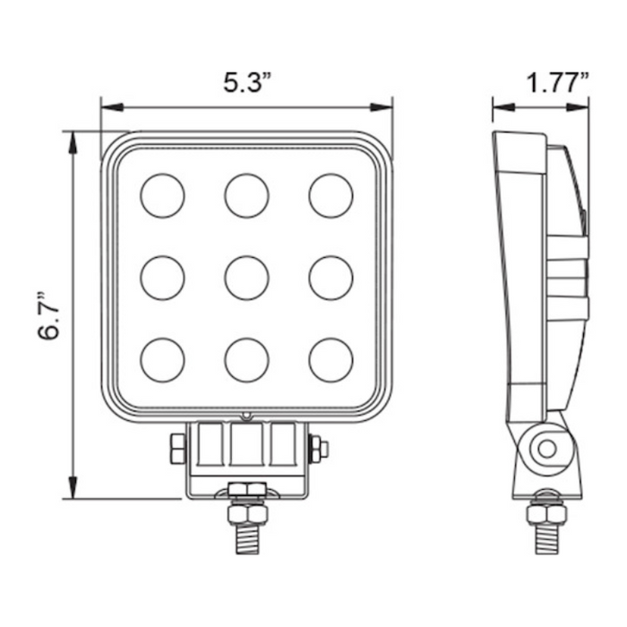 Buyers Products 5 Inch Wide LED Square Flood Light Model 1492119