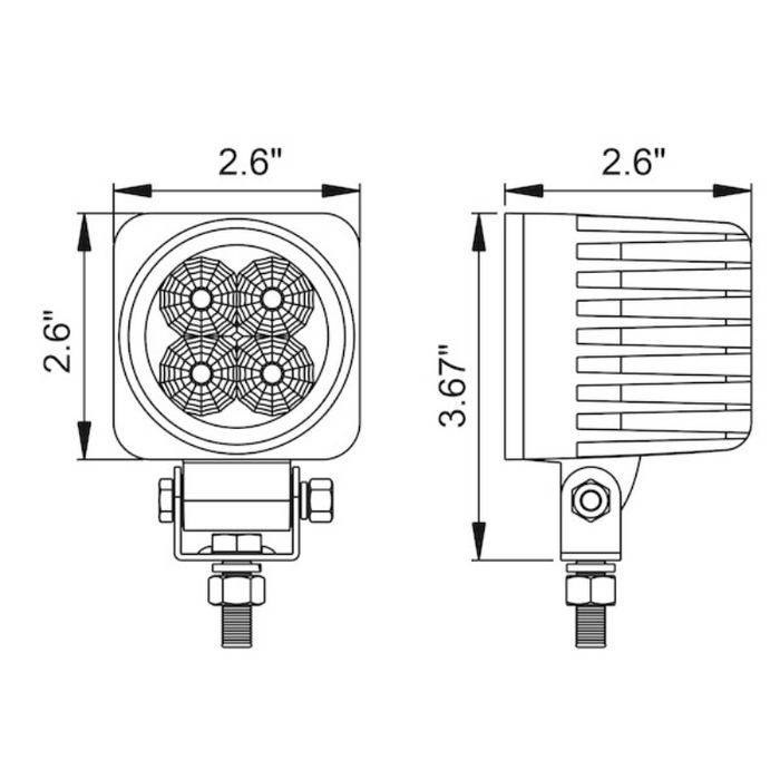 Buyers Products 2.5 Inch Wide LED Square Flood Light Model 1492129