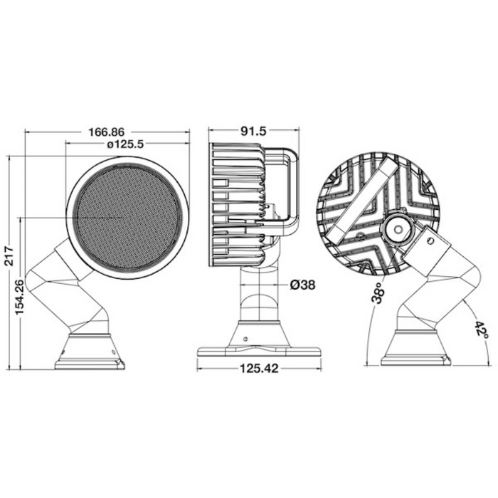 Buyers Products 5 Inch Ultra Bright Articulating Round Wide LED Spot Light Model 1492146