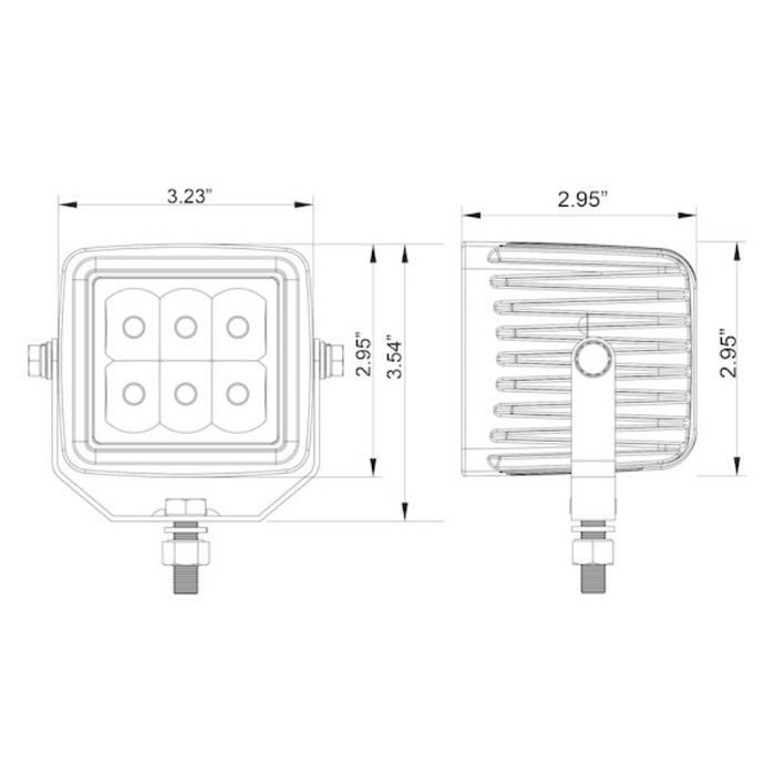 Buyers Products 3 Inch Wide Square LED Spot Light Model 1492237