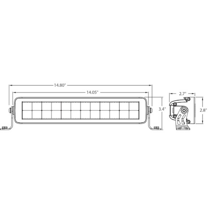 Buyers Products Edgeless Ultra Bright 14" LED Combination Spot-Flood Light Bar - Dual Row Series Model 1492261