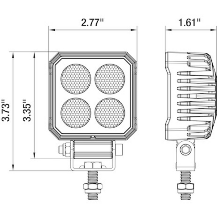 Buyers Products 2 In. LED Square Flood Light Model 1492303