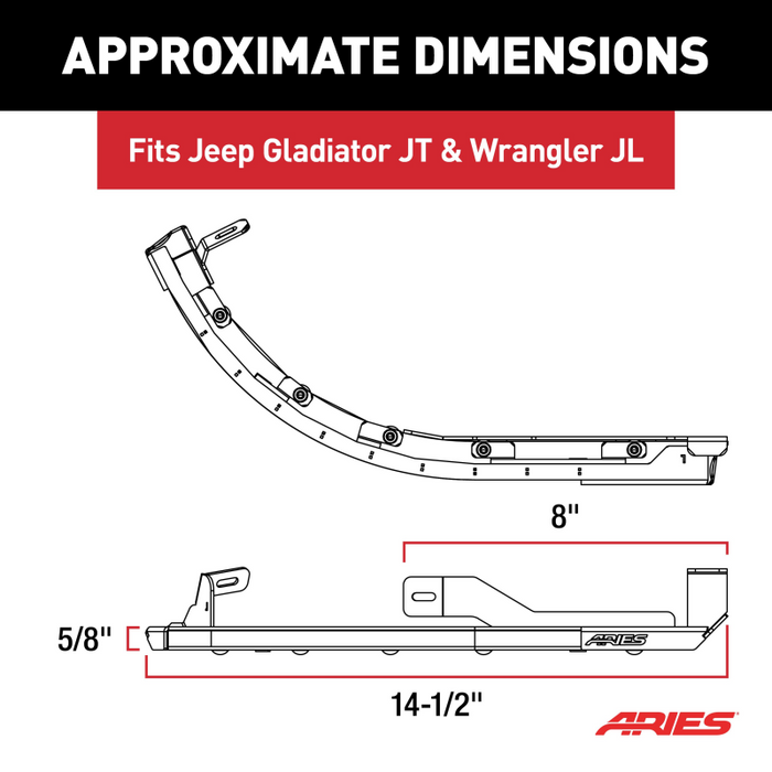 ARIES LED Fender Lights for Jeep Wrangler JL, Gladiator JT Model 1500235