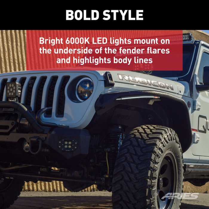 ARIES LED Fender Lights for Jeep Wrangler JL, Gladiator JT Model 1500235