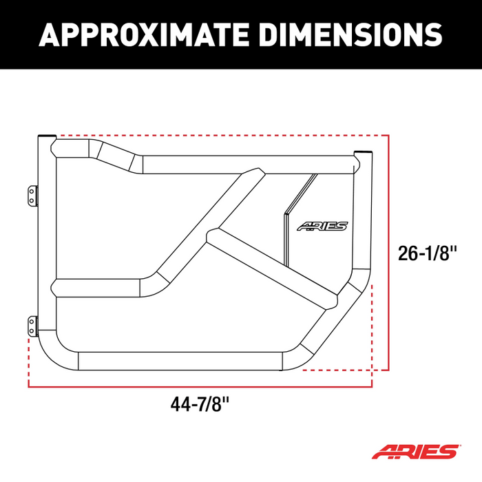 ARIES Front Tube Doors for Ford Bronco 2-Door Model 1500255