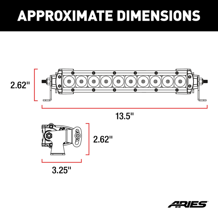 ARIES 10" Single-Row LED Light Bar (4,900 Lumens) Model 1501260