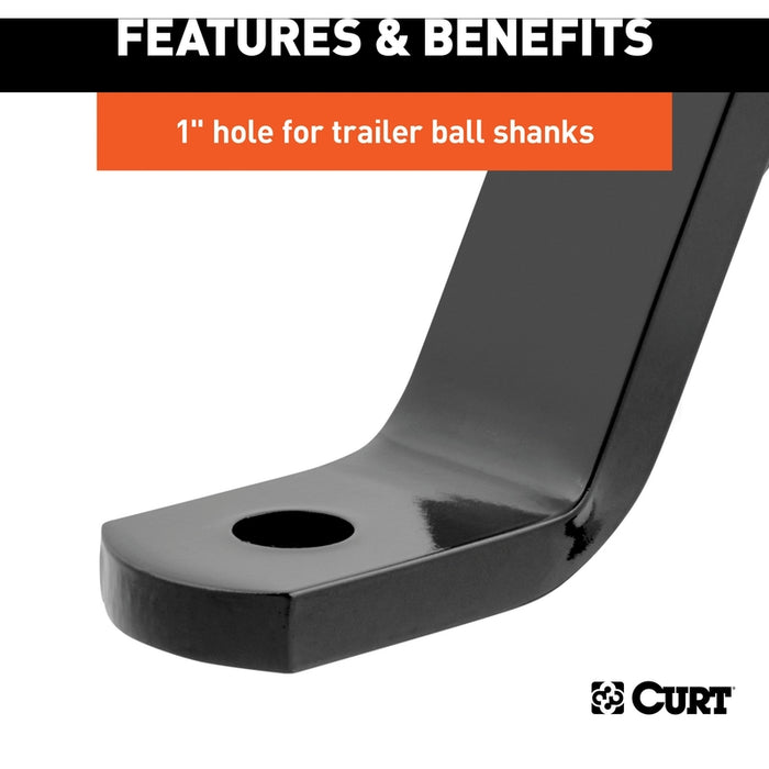 CURT Class 3 Trailer Hitch Ball Mount, Imported, Fits 2-Inch Receiver, 5,000 lbs, 1-Inch Hole, 8-Inch Drop Model 45890