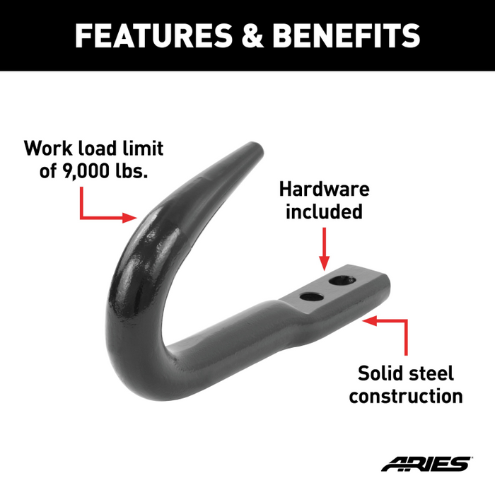 ARIES Bolt-On Bumper Tow Hook (9,000 lbs.) Model 15600TW