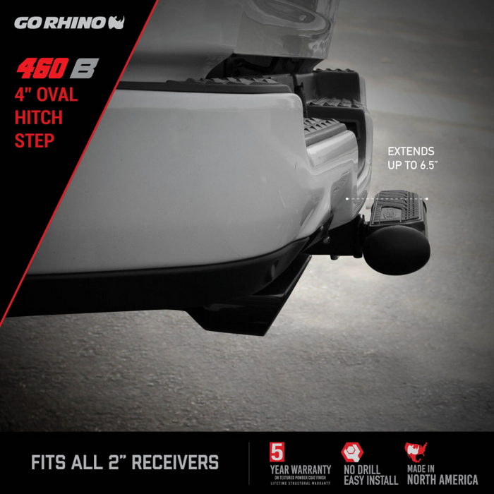 Go Rhino 4" Oval Hitch Step Black Model 460B