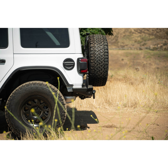 DV8 Offroad 2018-2025 Jeep Wrangler JL JLU Mto Series Rear Bumper W/ Optional Tire Carrier Model RBJL-13