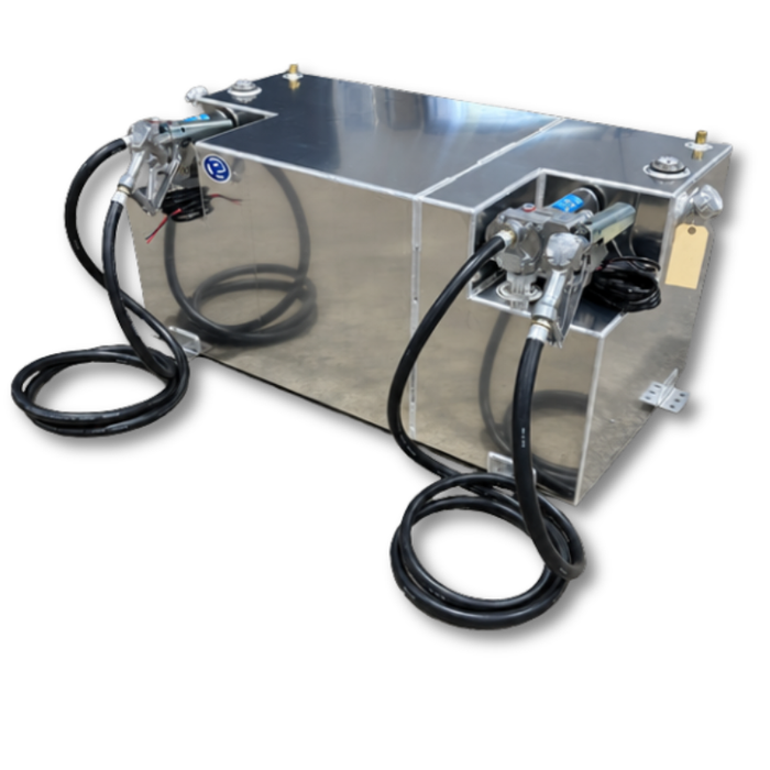 Boyd Welding 100 Gallon 70/30 Split Fuel Transfer Tank System Aluminum With Dual 15 GPM Pumps Model 13029