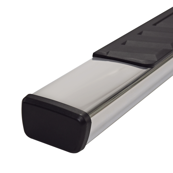 TrailFX 4" Trapezoidal Straight Step Nerf Bars W/ Step Pads Polished Stainless Steel Model A4011S